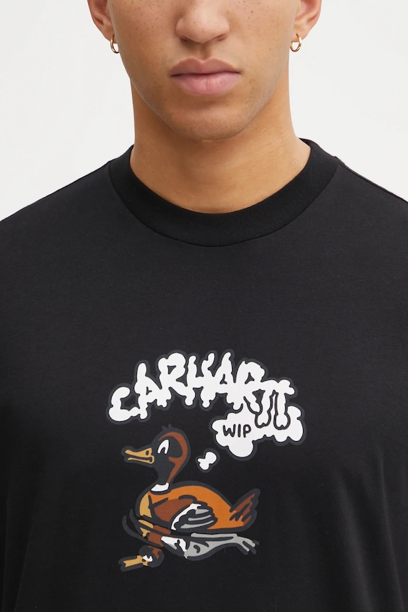 Хлопковая футболка Carhartt WIP SS Duck Duck T-Shirt чёрный I036735.89XX