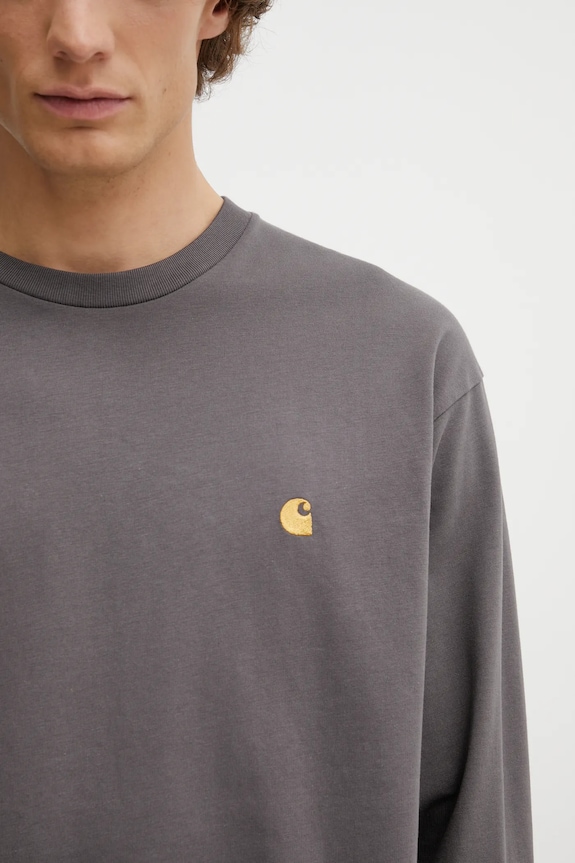 Pamučna majica dugih rukava Carhartt WIP LS Chase T-Shirt siva I026392.3H5XX