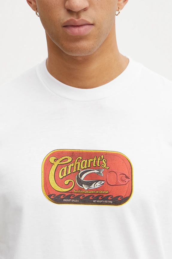 Бавовняна футболка Carhartt WIP SS Sardinas T-Shirt білий I036005.02XX