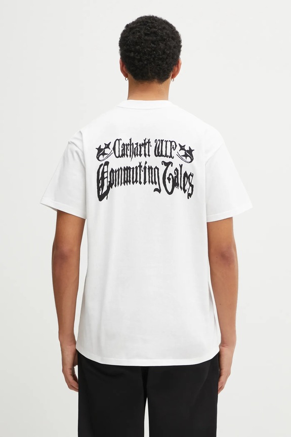 Bavlnené tričko Carhartt WIP SS Commuting Tales T-Shirt regular biela I036010.02XX