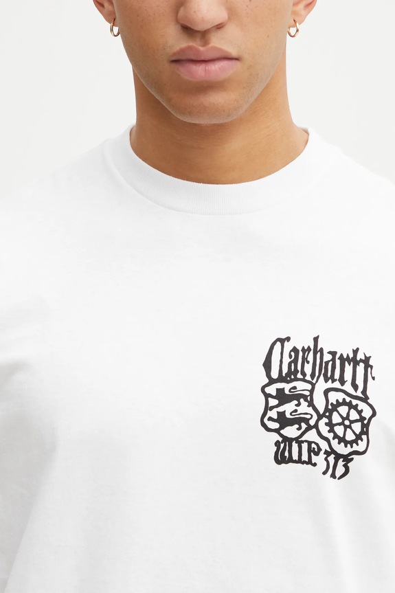 Bavlnené tričko Carhartt WIP SS Commuting Tales T-Shirt biela I036010.02XX