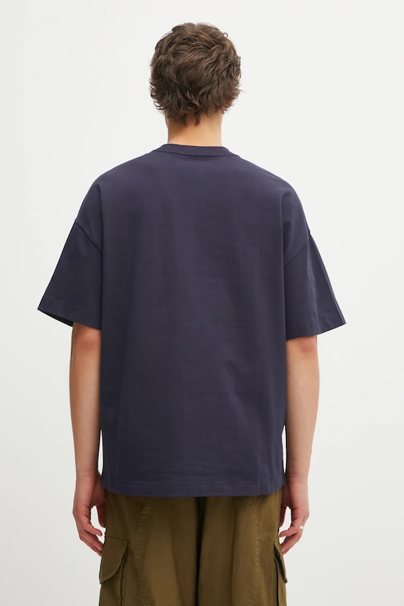 Oblečenie Bavlnené tričko Carhartt WIP SS Link Script T-Shirt I031373.00BXX tmavomodrá