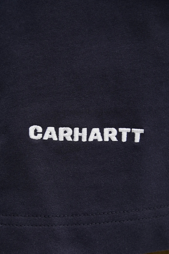 Bavlnené tričko Carhartt WIP SS Link Script T-Shirt tmavomodrá I031373.00BXX