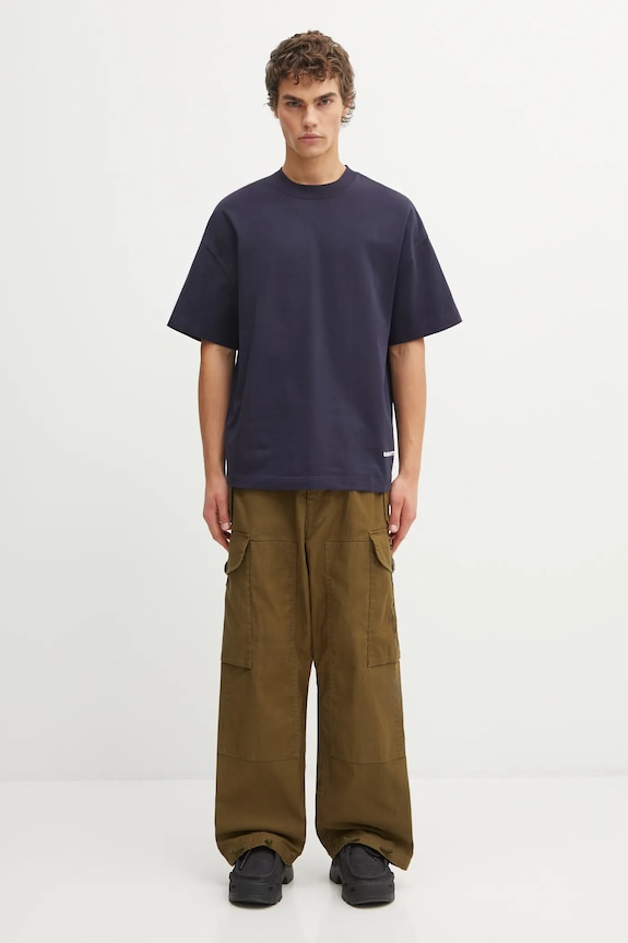 Bavlnené tričko Carhartt WIP SS Link Script T-Shirt I031373.00BXX tmavomodrá