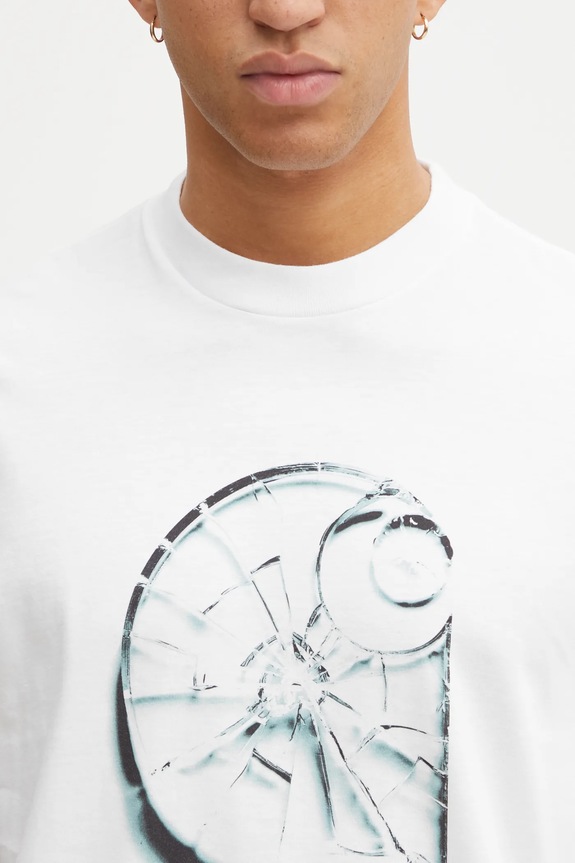 Бавовняна футболка Carhartt WIP SS Shattered T-Shirt білий I036016.02XX