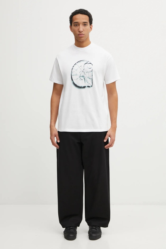 Бавовняна футболка Carhartt WIP SS Shattered T-Shirt I036016.02XX білий