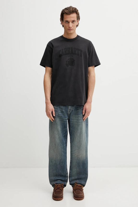 Carhartt WIP cotton t-shirt SS Faded Pond Corps T-Shirt I036064.8960 black