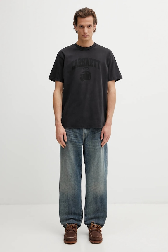 Carhartt WIP cotton t-shirt SS Faded Pond Corps T-Shirt I036064.8960 black