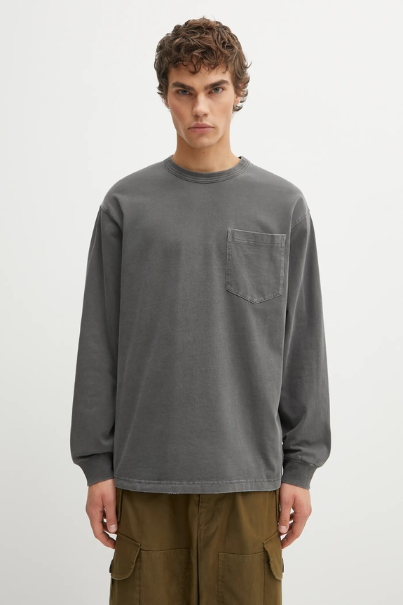 Bavlnené tričko s dlhým rukávom Carhartt WIP LS Torion Pocket T-Shirt regular sivá I035958.89B7