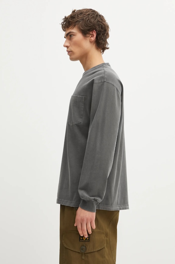 Bavlnené tričko s dlhým rukávom Carhartt WIP LS Torion Pocket T-Shirt I035958.89B7 sivá SS26