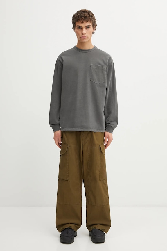 Bavlnené tričko s dlhým rukávom Carhartt WIP LS Torion Pocket T-Shirt sivá I035958.89B7