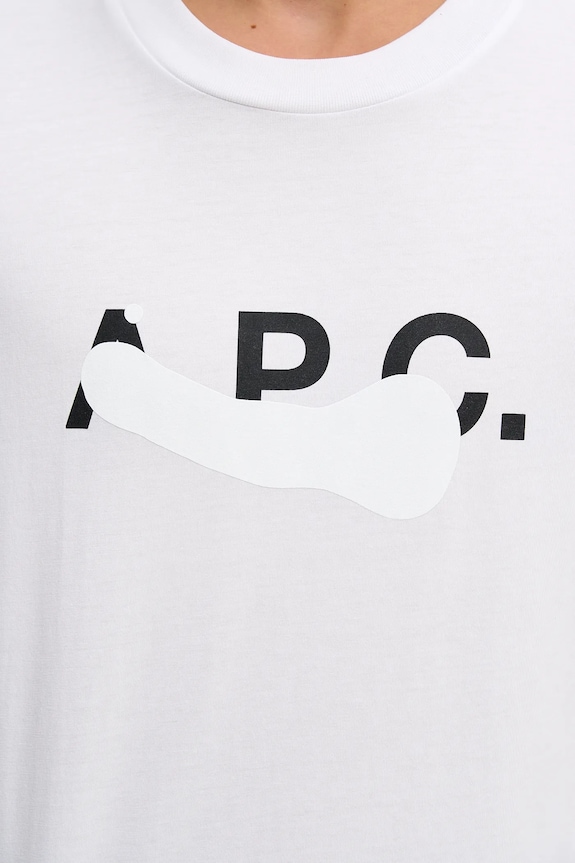 A.P.C. t-shirt in cotone T-SHIRT MANCHES COURTES TACHE BLANCHE COHBM.M26458 bianco