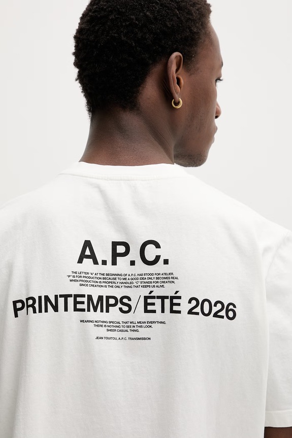 A.P.C. t-shirt Ανδρικό βαμβακερό COHBS.M26465 μπεζ