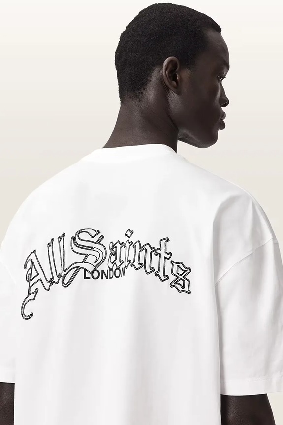 AllSaints t-shirt bawełniany DESCENT M044PD biały