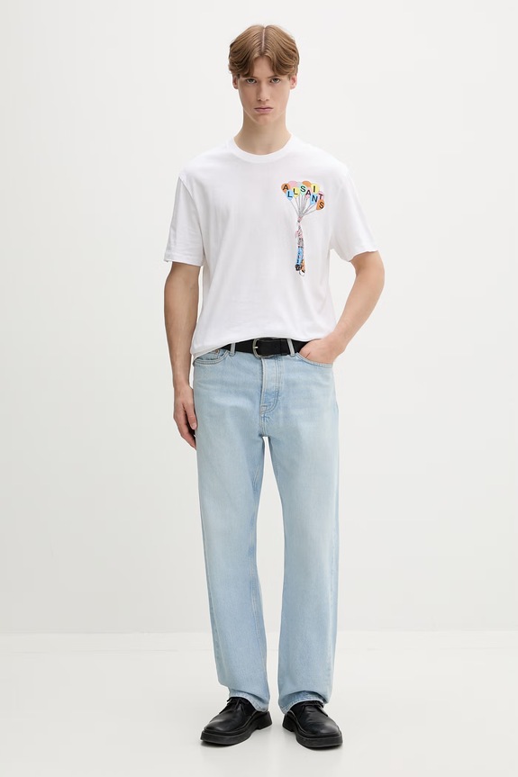 AllSaints T-shirt bawełniany M008PA beżowy SS26