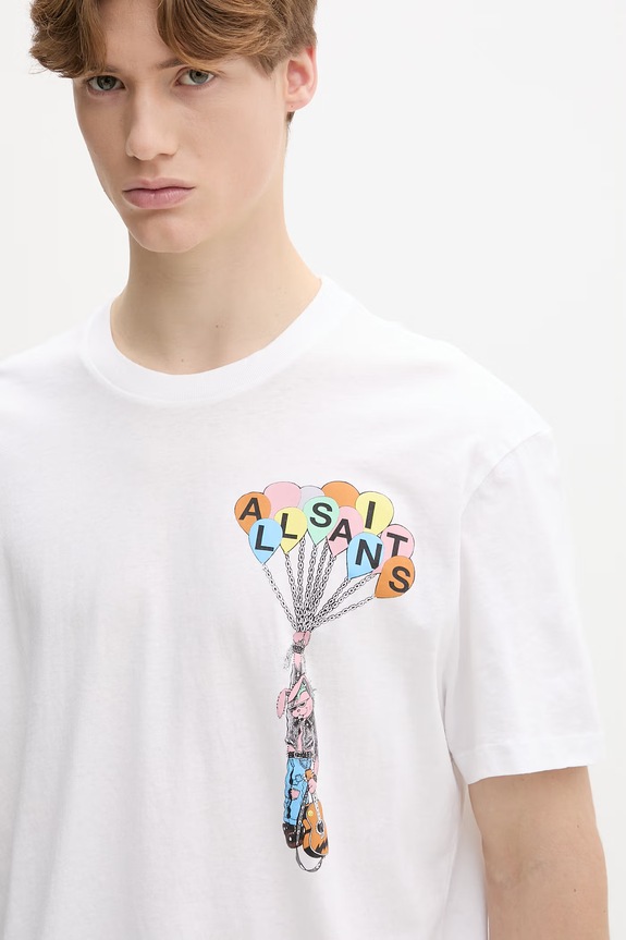 AllSaints T-shirt bawełniany beżowy M008PA