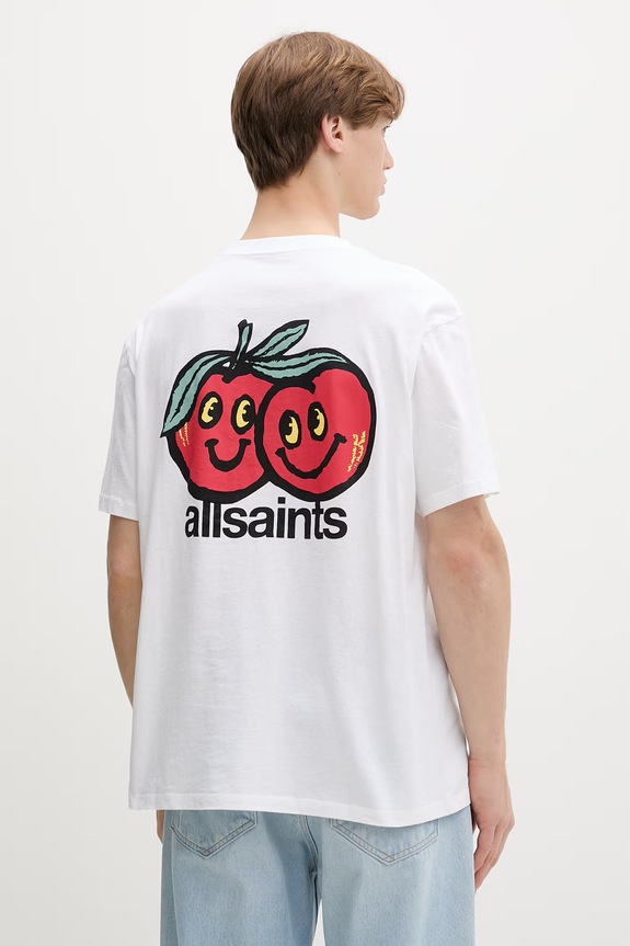 AllSaints T-shirt basic męski bawełniany MUTUAL beżowy M113PE
