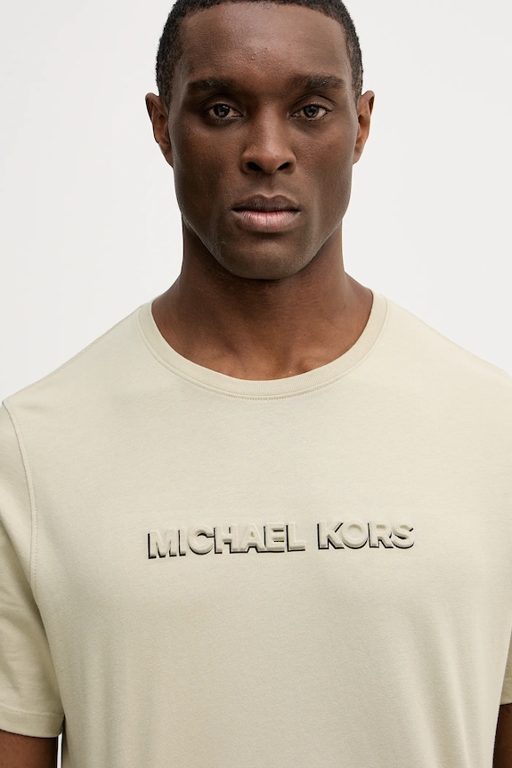 Michael Kors t-shirt bawełniany beżowy CF552SJ1V2