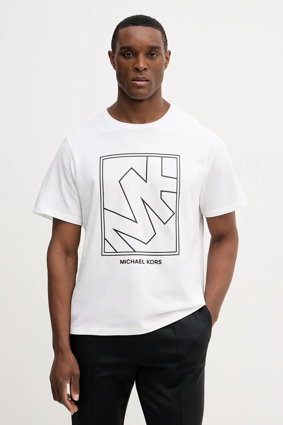 Michael Kors t-shirt bawełniany nadruk biały CR652SY1V2
