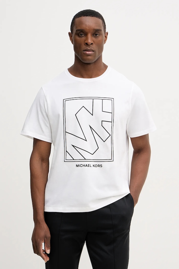 Michael Kors t-shirt bawełniany nadruk biały CR652SY1V2