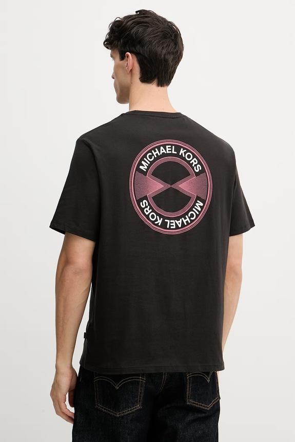 Michael Kors t-shirt męski bawełniany czarny CR652VEFV4