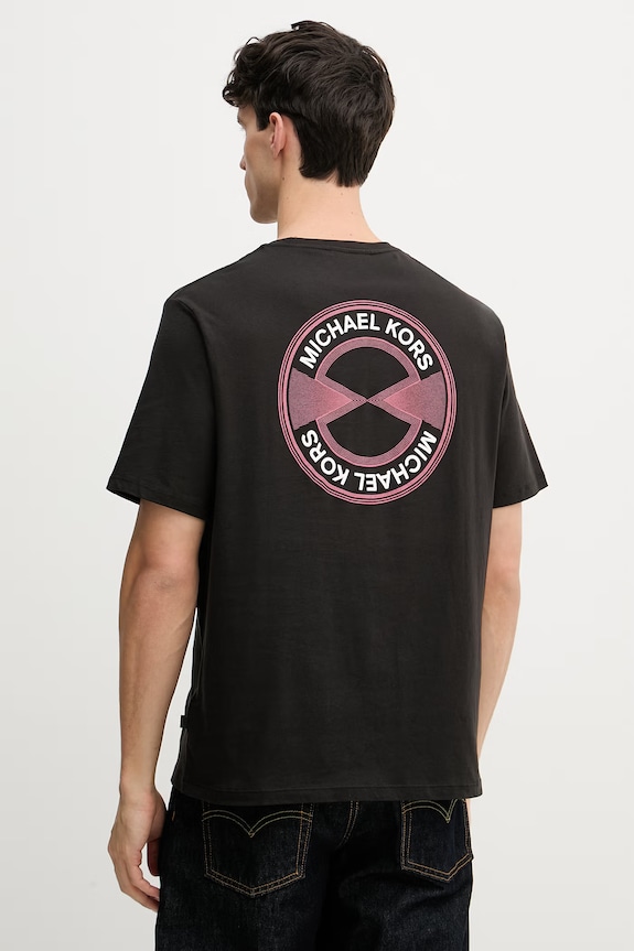 Michael Kors t-shirt męski bawełniany czarny CR652VEFV4
