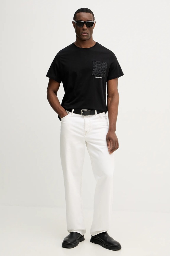 Michael Kors t-shirt bawełniany CR652T1FV4 czarny SS26