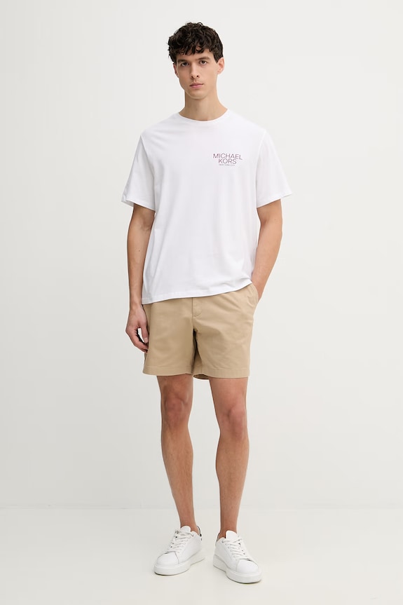 Michael Kors t-shirt męski bawełniany CR652YHFV4 biały SS26