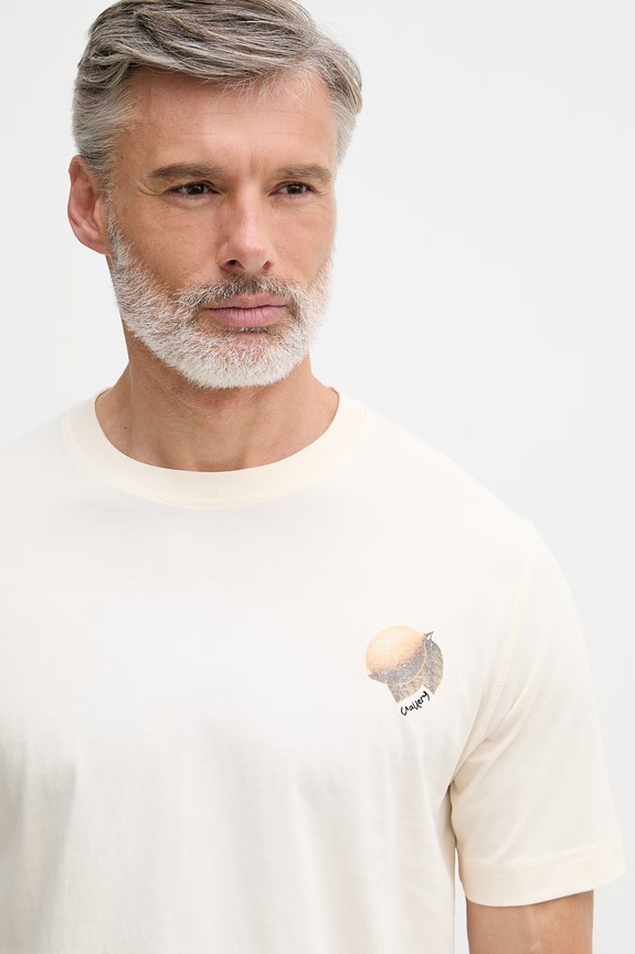 Mos Mosh t-shirt férfi pamut Amalfi bézs 510080