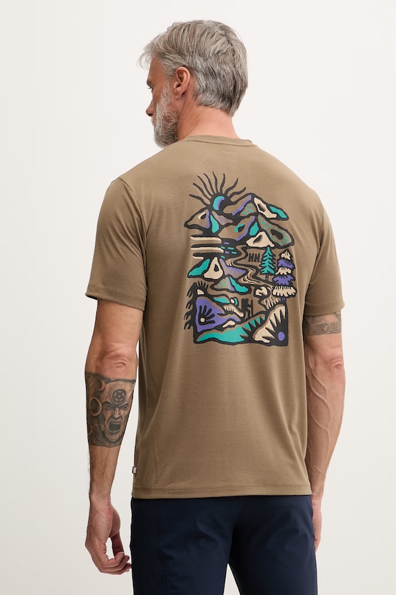 Helly Hansen tričko pánske SKOG RECYCLED GRAPHIC zelená 63082.746