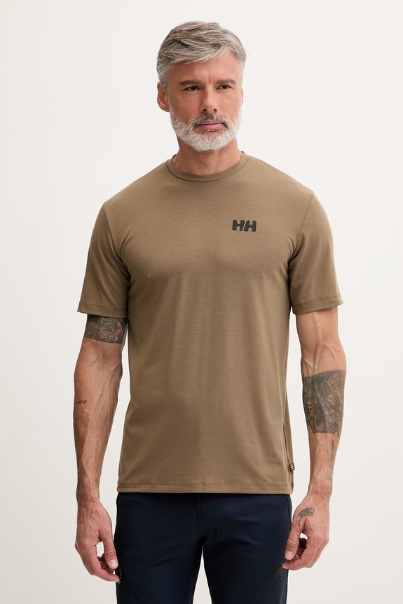 Oblečenie Helly Hansen tričko pánske SKOG RECYCLED GRAPHIC 63082.746 zelená