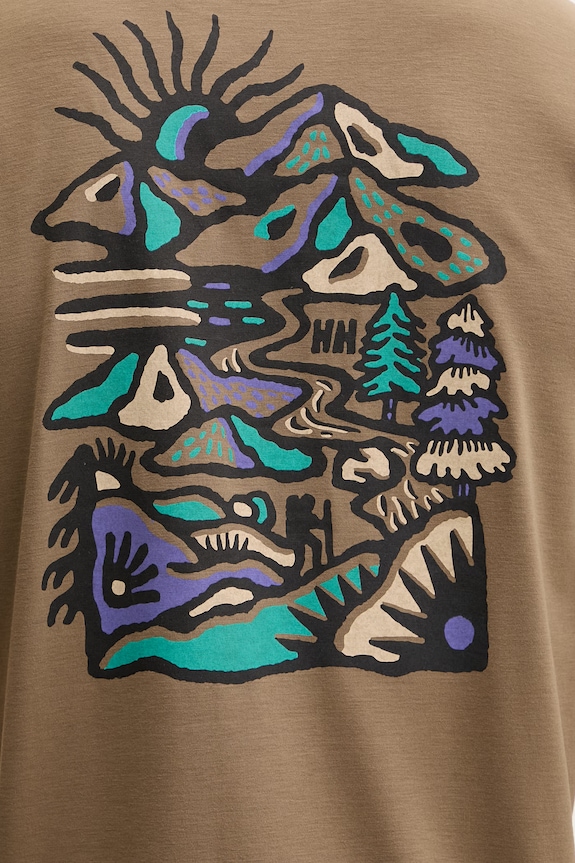 Helly Hansen tričko pánske SKOG RECYCLED GRAPHIC 63082.746 zelená