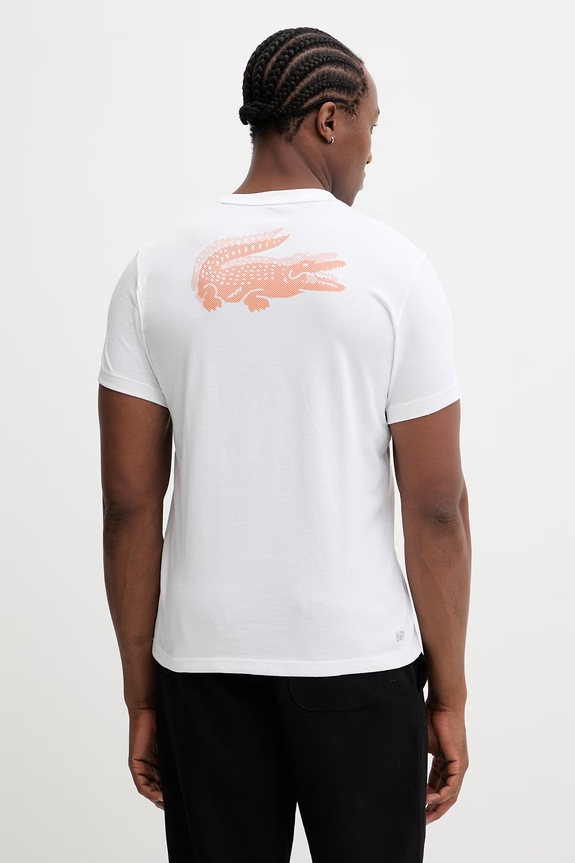 Lacoste T-shirt męski nadruk biały TH0003