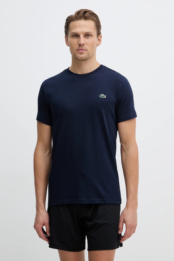 Lacoste tričko pánske jednofarebný čierna TH0003
