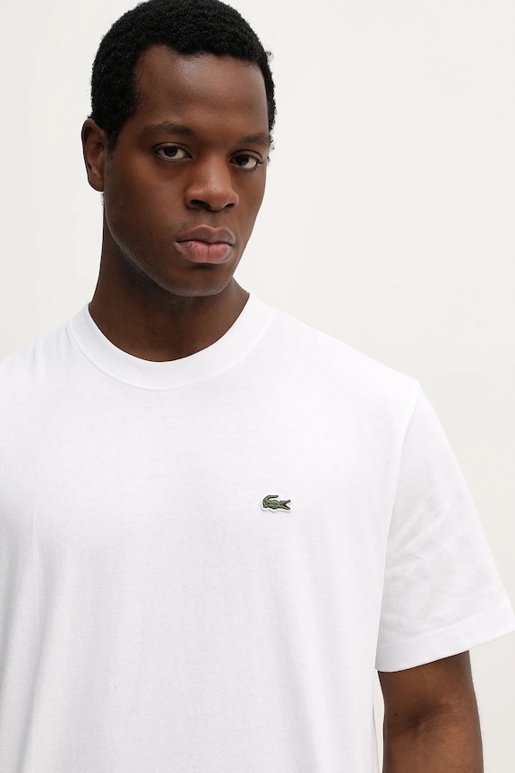 Lacoste tricou bărbătesc de bumbac alb TH0876