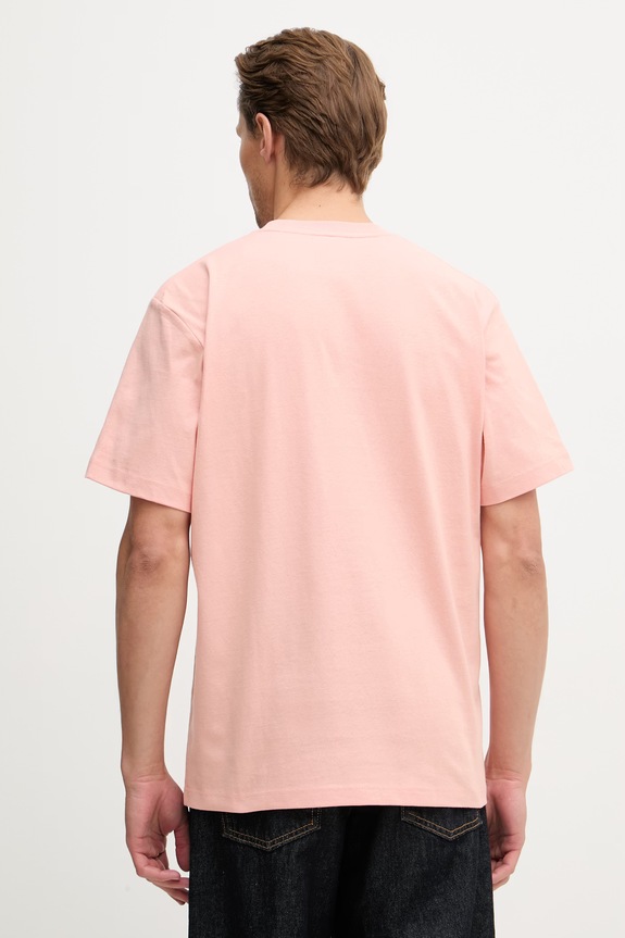 Odzież Lacoste T-shirt męski bawełniany TH0876 różowy