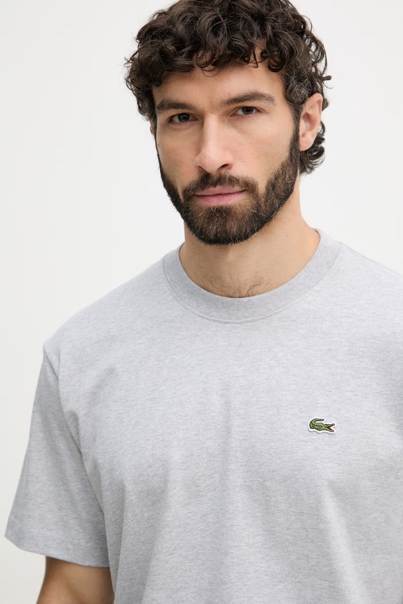 Lacoste T-shirt męski bawełniany szary TH0876