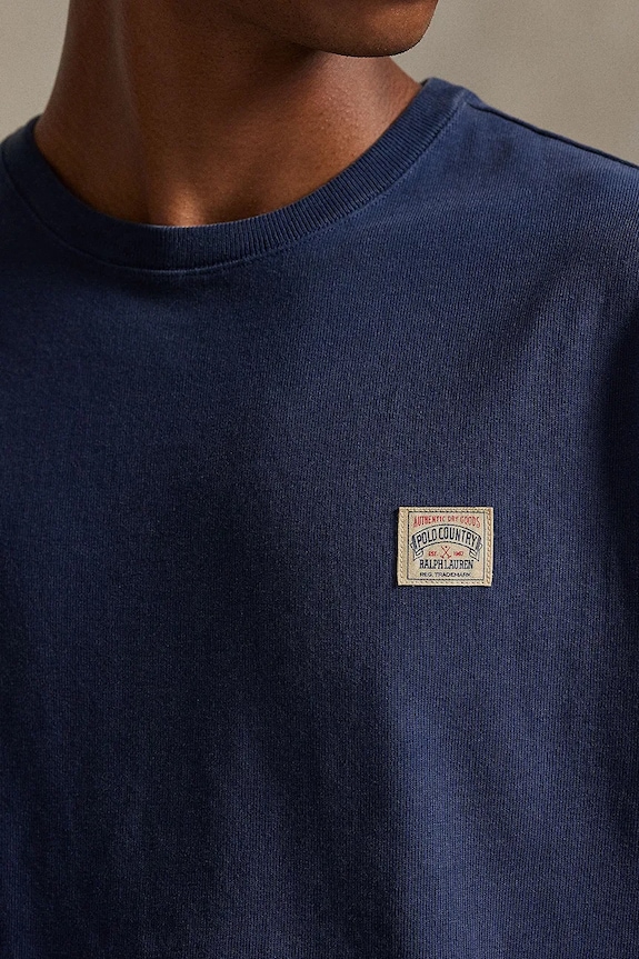 Bavlněné tričko Polo Ralph Lauren 10/1 HEAVY JERSEY modrá 710P04965002