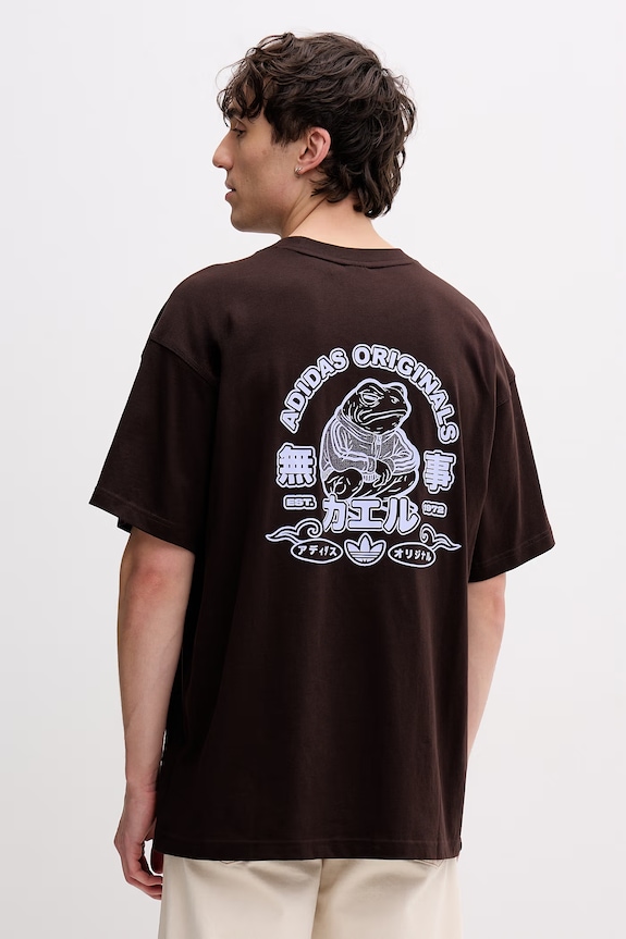 adidas Originals t-shirt męski bawełniany brązowy KW8003