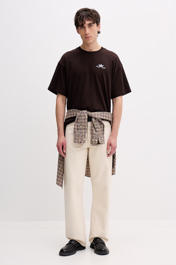 adidas Originals t-shirt męski bawełniany KW8003 brązowy SS26