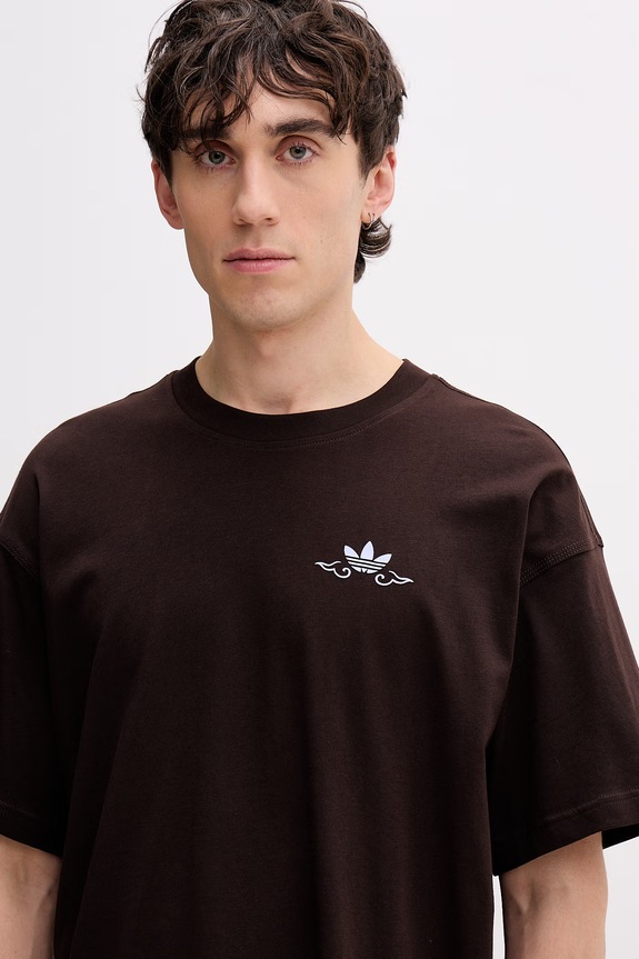 adidas Originals t-shirt męski bawełniany brązowy KW8003