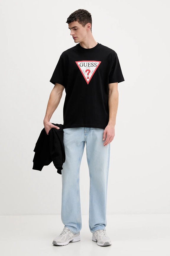 Guess Jeans t-shirt bawełniany M4YI45.K8FQ4 czarny SS26