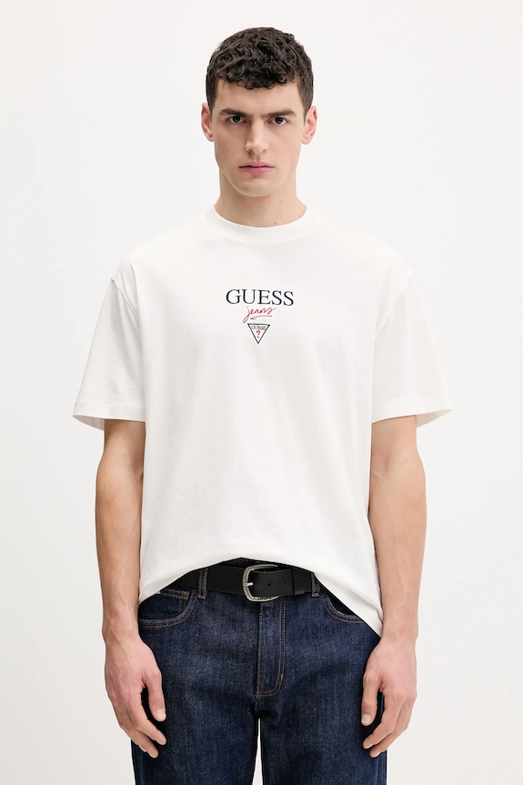 Guess Jeans pamut póló pamut bézs M6RI45.K8HM0