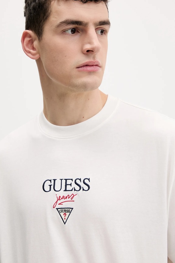 Guess Jeans pamut póló bézs M6RI45.K8HM0