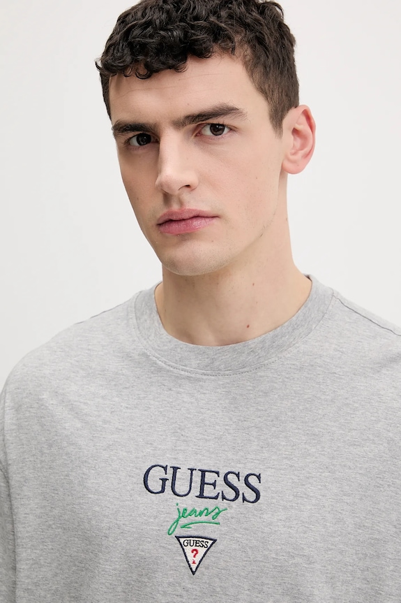 Guess Jeans pamut póló szürke M6RI45.K8HM0