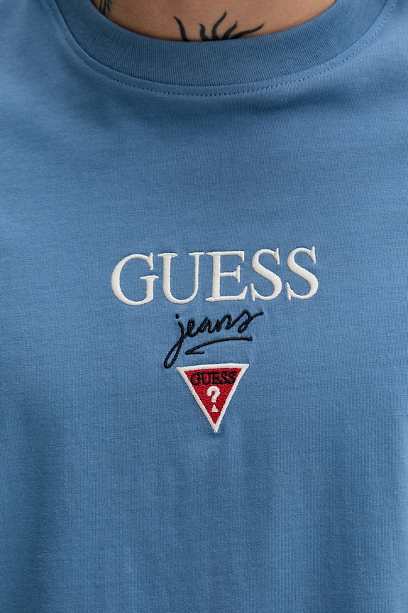Guess Jeans oversize tričko pánske bavlnené M6RI45.K8HM0 modrá