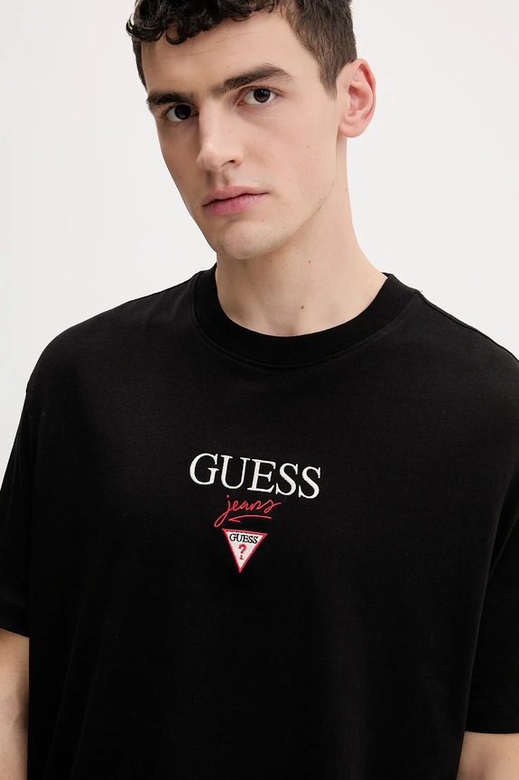 Guess Jeans pamut póló fekete M6RI45.K8HM0