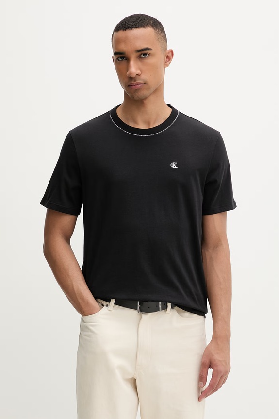 Calvin Klein t-shirt férfi pamut fekete LV04LF223G