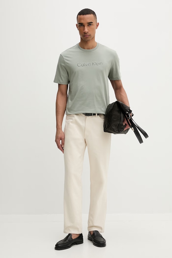 Calvin Klein tričko pánske bavlnené LV04LF809G zelená SS26
