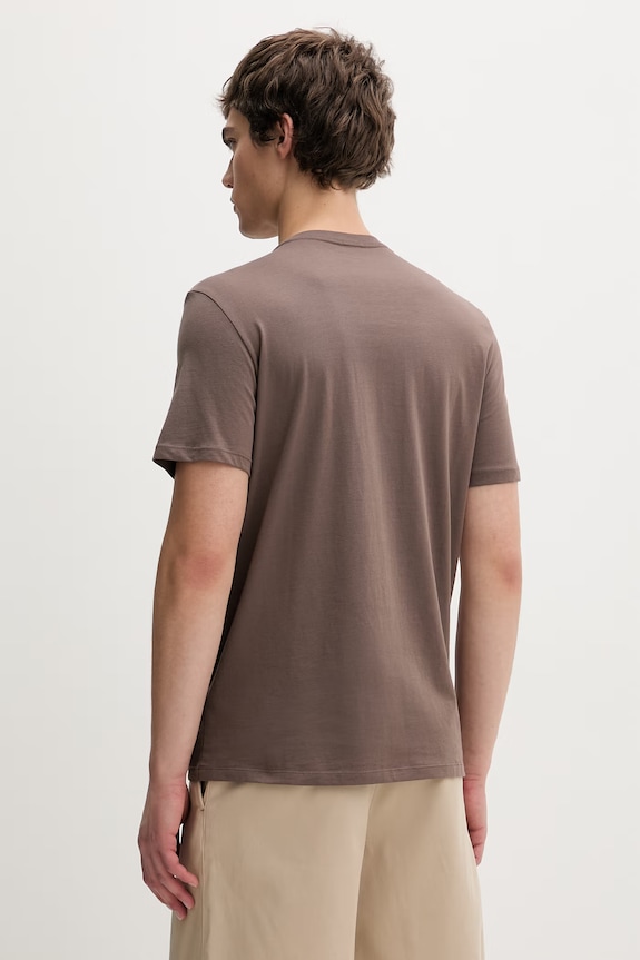 Odzież Calvin Klein T-shirt męski bawełniany LV04LF809G brązowy